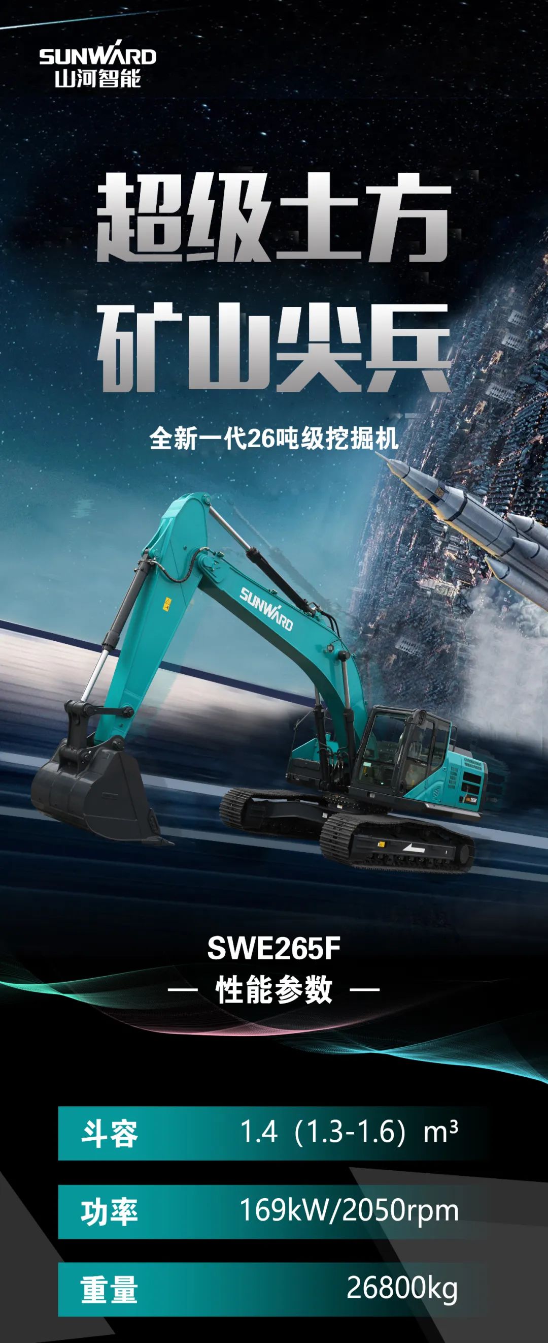 一图读懂 | 高配、高效！米兰平台-米兰(中国)
智能新一代26吨级挖掘机助您“掘”胜千里