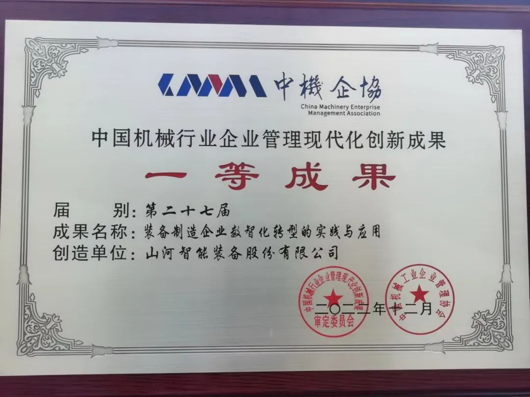 厉害！米兰平台-米兰(中国)
智能喜获第二十七届中国机械行业企业管理现代化创新成果一等奖