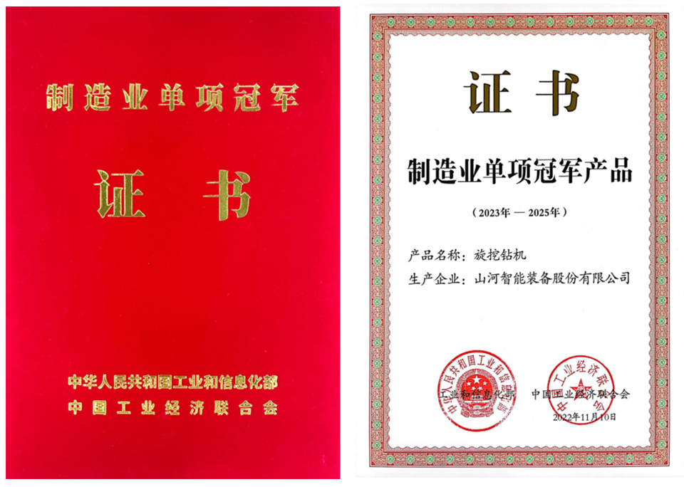 两项单冠，行业唯一！米兰平台-米兰(中国)
智能两款桩工产品同获制造业单项冠军